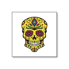 Временная татуировка Череп, 6х6см, цвет желтый TTCE-318