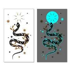 Временная светящаяся татуировка Змея, 10,5х6см TTHI-016