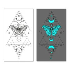 Временная светящаяся татуировка Бабочка, 10,5х6см TTHI-023