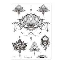 Временная татуировка Лотосы, 21х15см TTLC-106