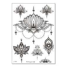 Временная татуировка Лотосы, 21х15см TTLC-106