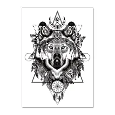 Временная татуировка Волк и Ловец Снов, 21х15см TTLC-609