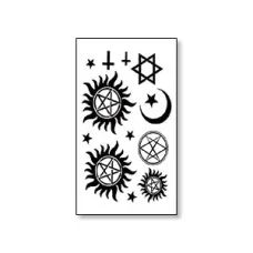 Временная татуировка Звезда Давида и Пентаграмма, 10,5х6см TTSY-A077