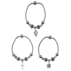 Браслет в европейском стиле в ассортименте, цвет черный BSE001-BK