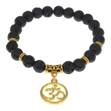 Браслет Лотос из лавы, 8мм BJBS-340