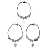 Браслет в европейском стиле в ассортименте, цвет желтый BSE001-Y