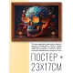 Постер в рамке 22х17см Череп POSG-0216
