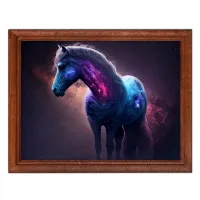 Постер в рамке 22х17см Космический конь POSG-0222