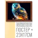 Постер в рамке 22х17см Сова POSG-0234