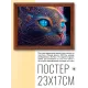 Постер в рамке 22х17см Кот POSG-0277