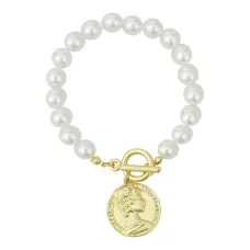 Браслет Елизавета II с искусственным жемчугом, 21см 1A0101