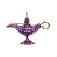 Брошь Волшебная Лампа, 4,5х3,5см, цвет фиолетовый 1B0137-03