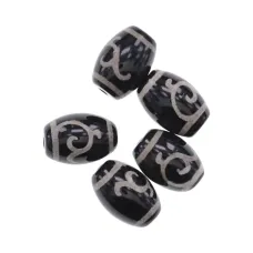 Тибетская бусина Дзи Руи, нат. агат, 1 шт., ~14х10мм BDZS-309-06