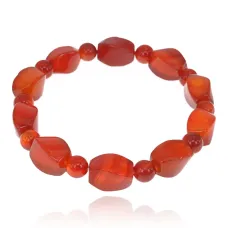 Браслет из натурального агата, цвет красный BJBS-348-01