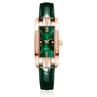 Часы наручные со стразами, цвет зелёный WA119-01