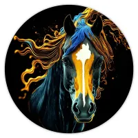 Коврик для мыши Лошадь, d.20см KM0341