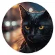 Коврик для мыши Черная кошка, d.20см KM0404
