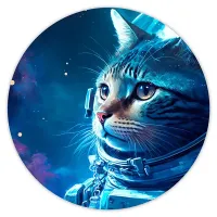 Коврик для мыши Кошка космонавт, d.20см KM0405