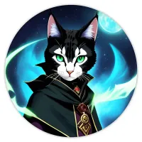 Коврик для мыши Кот чародей, d.20см KM0407