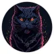 Коврик для мыши Черный кот, d.20см KM0418