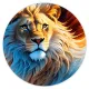 Коврик для мыши Лев, d.20см KM0429