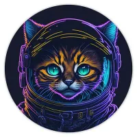 Коврик для мыши Кошка космонавт, d.20см KM0451