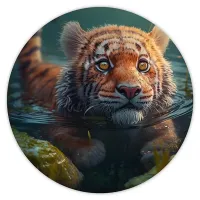 Коврик для мыши Тигренок, d.20см KM0458