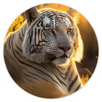 Коврик для мыши Белый тигр, d.20см KM0460