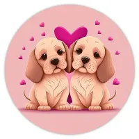 Коврик для мыши Щенки любовь, d.20см KM0474