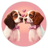 Коврик для мыши Собаки бигль любовь, d.20см KM0475