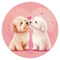 Коврик для мыши Щенки любовь, d.20см KM0476