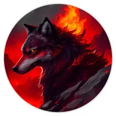 Коврик для мыши Волк, d.20см KM0480