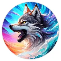 Коврик для мыши Волк, d.20см KM0486