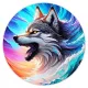 Коврик для мыши Волк, d.20см KM0486