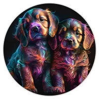 Коврик для мыши Щенки, d.20см KM0487