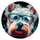 Коврик для мыши Собака терьер в очках, d.20см KM0488