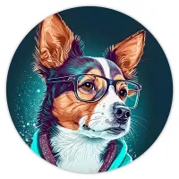 Коврик для мыши Собака в очках, d.20см KM0489