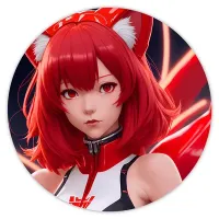 Коврик для мыши Аниме девушка кицунэ, d.20см KM0627