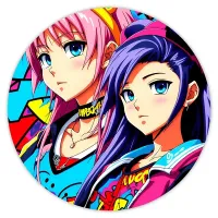 Коврик для мыши Аниме девушки, d.20см KM0647