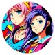 Коврик для мыши Аниме девушки, d.20см KM0647