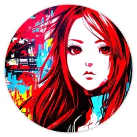 Коврик для мыши Аниме девушка, d.20см KM0650