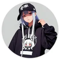 Коврик для мыши Аниме девушка в худи, d.20см KM0655