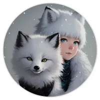 Коврик для мыши Аниме девушка кицунэ, d.20см KM0675