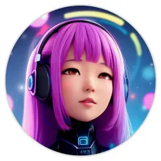 Коврик для мыши Киберпанк аниме девушка, d.20см KM0681