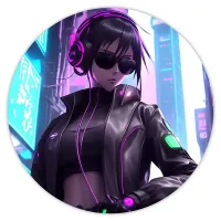 Коврик для мыши Киберпанк аниме девушка, d.20см KM0690