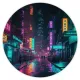 Коврик для мыши Киберпанк неон улица, d.20см KM0695