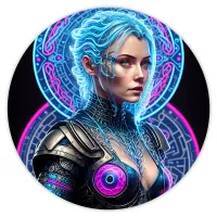 Коврик для мыши Киберпанк девушка, d.20см KM0698