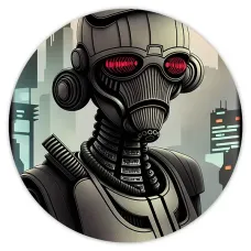 Коврик для мыши Киберпанк робот, d.20см KM0702
