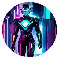 Коврик для мыши Киберпанк девушка в броне, d.20см KM0703