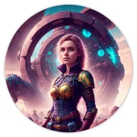 Коврик для мыши Киберпанк девушка, d.20см KM0705